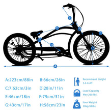 Load image into Gallery viewer, Micargi Boston GT7 Stretch Cruiser Bicycle