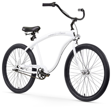 Load image into Gallery viewer, Firmstrong Bruiser Prestige 26" 3-Speed Men's Beach Cruiser Bike - White