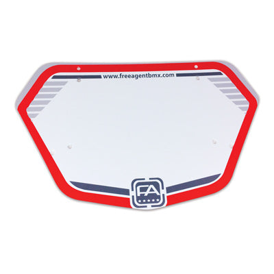 F/A Num Plate,Small Red/Gry  Platinum Number Plate Free Agent Bmxaccesso