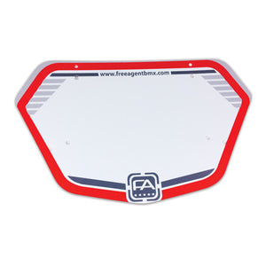 F/A Num Plate,Small Red/Gry  Platinum Number Plate Free Agent Bmxaccesso