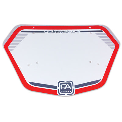 F/A Num Plate,Medium Red/Gry  Platinum Number Plate Free Agent Bmxaccesso