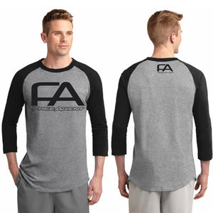 F/Agent T-Shirt, Baseball Xl Heather Gray/Blk Sleeve Baseball Tee  Apparel