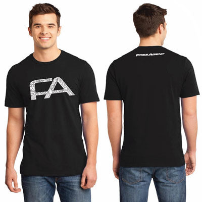F/Agent T-Shirt,Freestyle Lg Black Freestyle Tee  Apparel