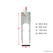 Load image into Gallery viewer, Micargi FK-GT640305145D8 26" Over and under dual spring Classical Fork