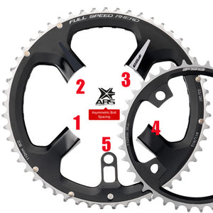 Fsa C/Rng,Spr Abs Road,110/52 110X52T,N-10/11,Black,Kfl Blk Fsa Abs Road Chainrings Fsa Chainrings