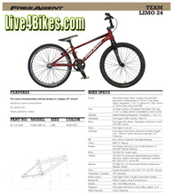 Load image into Gallery viewer, FreeAgent Team Limo 24 in Red - Racing BMX bike