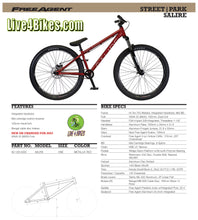Load image into Gallery viewer, FreeAgent Salire Red Street / Dirt Jumper  Bmx 26in