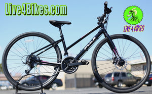 Fuji Absolute 1.9 ST Black Hybrid Commuter Bikes w/ Disc brakes Aluminum - Live4Bikes