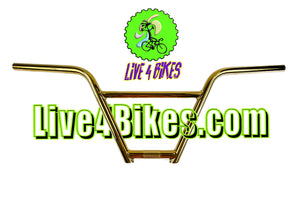 4 Piece 8.75 " Chromoly BMX handlebar Gold  2 Wheel Gang - Live 4 Bikes