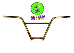 4 Piece 8.75 " Chromoly BMX handlebar Gold  2 Wheel Gang - Live 4 Bikes