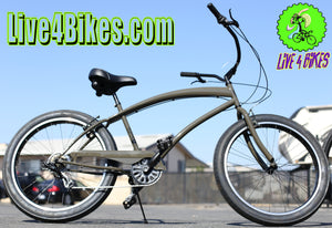 Golden Cycles Cobra  7 speed  Army Green Beach Cruiser 26x3.00 - Live 4 Bikes