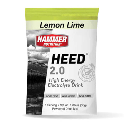 Hammer Heed 2.0 Lemon Lime 12-Count,1-Serving Heed 2.0 Sports Drink Hammer Nutrition Nutrition