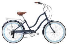 Load image into Gallery viewer, XDS Hyna 26" 7-Speed Women's Beach Cruiser Bike - Navy Blue