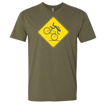 Uc T-Shirt,Caution,Med Army Green Caution  Apparel