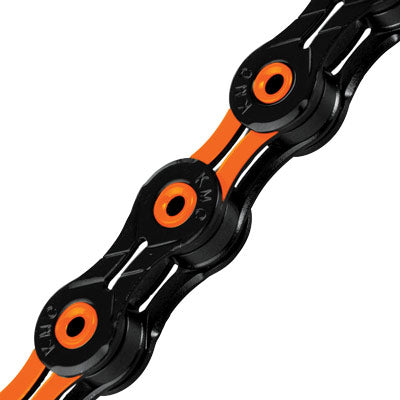 kmc chain x11x118lbk or dlc black orange x11 dlc kmc chains