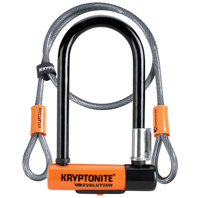 Kryptonite Evol,Mini-7+4' W/Flx Frm-U-Lck Bkt,3.25X7 Evolution Mini-7 U-Lock W/Flex Kryptonite Locks