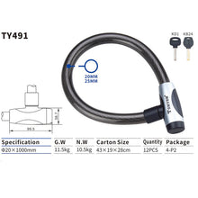 Load image into Gallery viewer, TONYON Heavy-Duty Bike Locks – U-Locks, Cable Locks &amp; Combo Options
