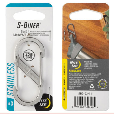Nite Ize S-Biner Dual Carabnr #3,Dual Carabiner,Ss,Stainless S-Biner Dual Carabiner  Giftmisc