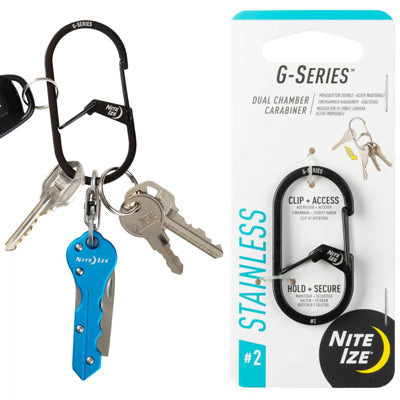 Nite Ize G-Series Dual Carabnr #2,Dual Carabiner,Blk G-Series Dual Chamber Carabiner  Giftmisc