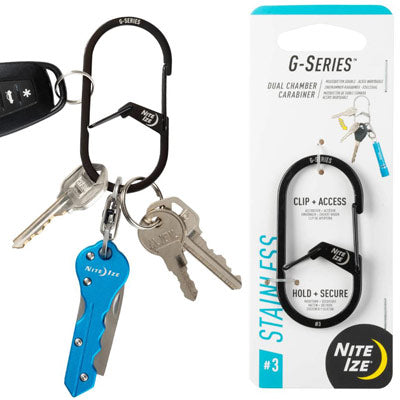 Nite Ize G-Series Dual Carabnr #3,Dual Carabiner,Blk G-Series Dual Chamber Carabiner  Giftmisc