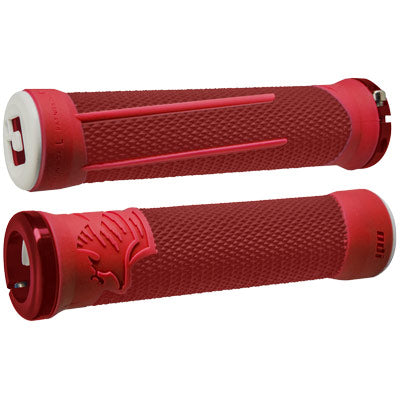 Odi Ag-2 Lock-On Grips Red/Fire Red With Red Clamps Ag-2 V2.1 Lock-On Odi Gripstape