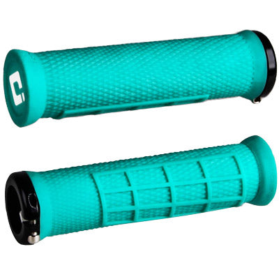 Odi Elite Flow Lock-On Grips Mint Green With Black Clamps Elite Flow V2.1 Lock-On  Gripstape
