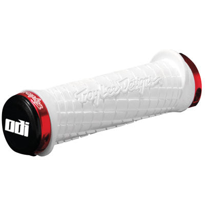 Odi Troy Lee Designs Lock-On White With Red Clamps Troy Lee Designs Lock-On Odi Gripstape