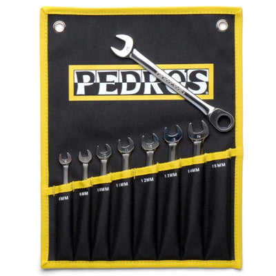 Pedros Ratcheting Wrench Set 8:14-15Mm W/Pouch Ratcheting Combo Wrench Set  Tools