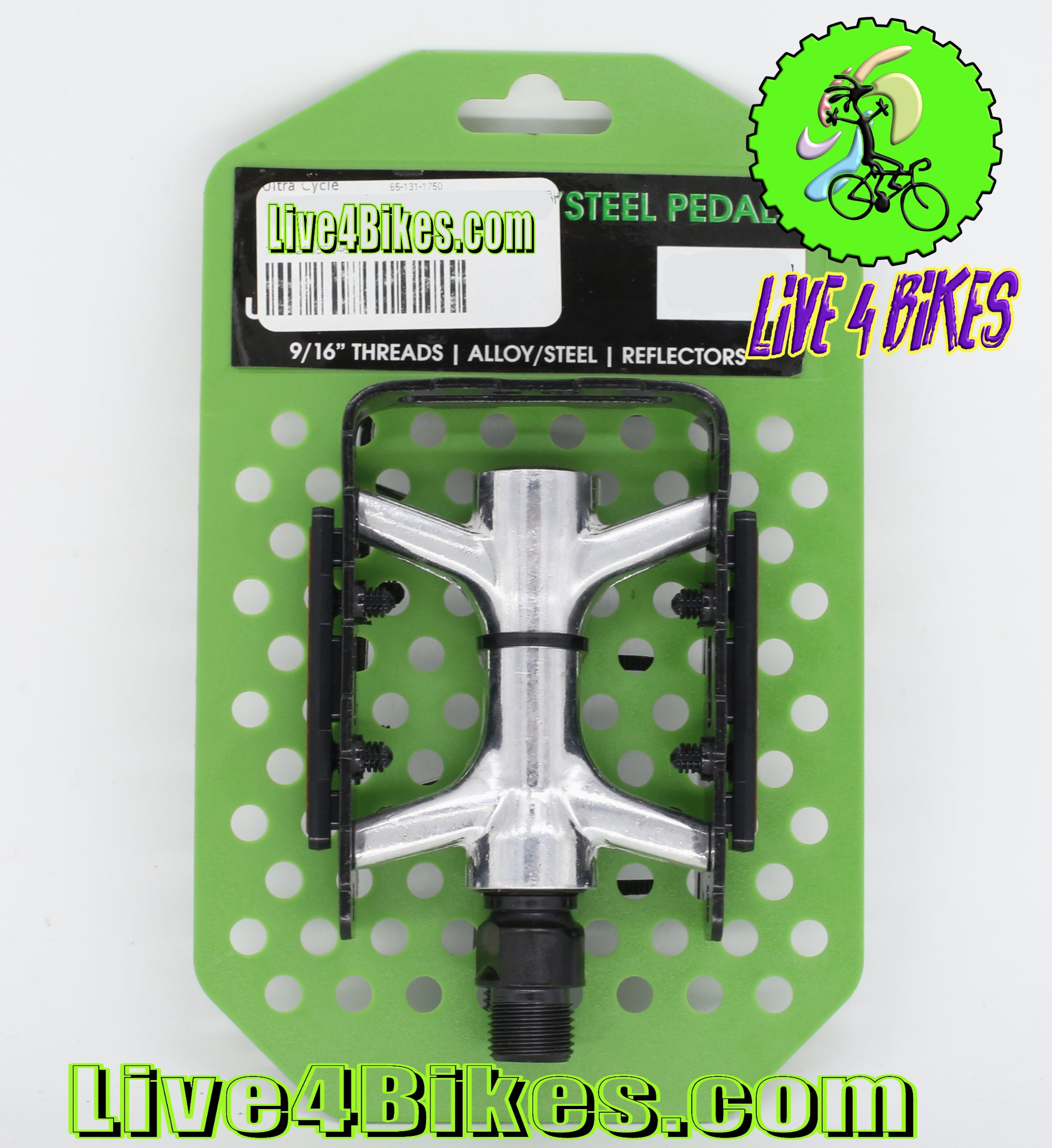 metal mountain bike pedals Ultra Cycle Metal Alloy / Steel Pedals 9/16"