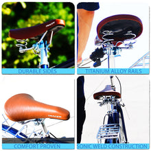 Load image into Gallery viewer, Tracer AF-7024-BRN Retro City Bikes Saddles with Coil Spring