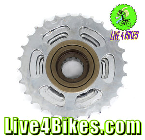 Monsoon 7 Speed Freewheel Chrome 13-28T -Live4Bikes