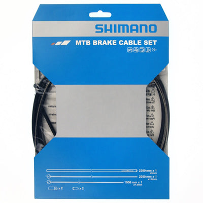 Shim Brk Cable Set,Mtb Sus,Ss Black,Ft&Rr Cable/Housing Stainless Steel Mtb Brake Cable Set Shimano Cableshous