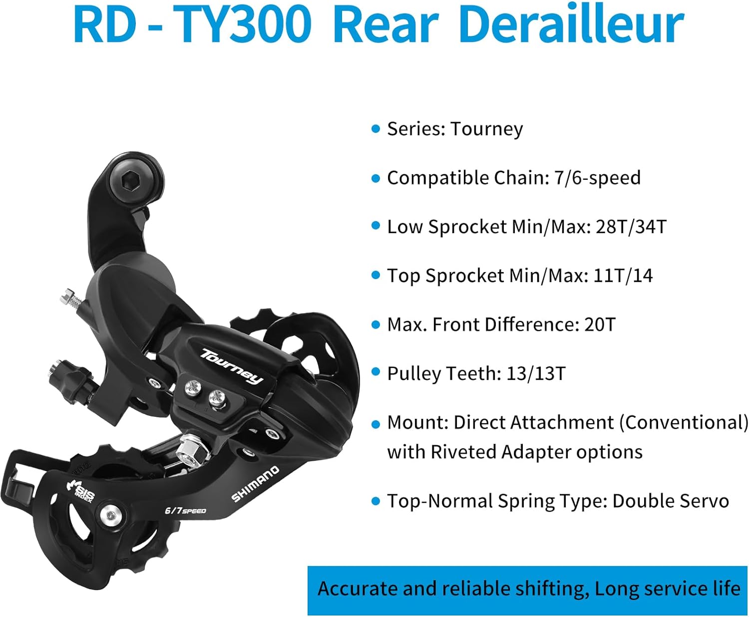 Shimano Tourney TX speed Rear Derailleur RD-TY300 Live Bikes