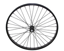 Load image into Gallery viewer, 26 X 2.125 STEEL FRONT WHEEL 36 SPOKE 12GBLACK 3/8 AXLE SINGLE WALL BLACK. 292985