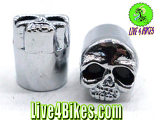 Load image into Gallery viewer, Skull Valve Caps Chrome Schrader Valve