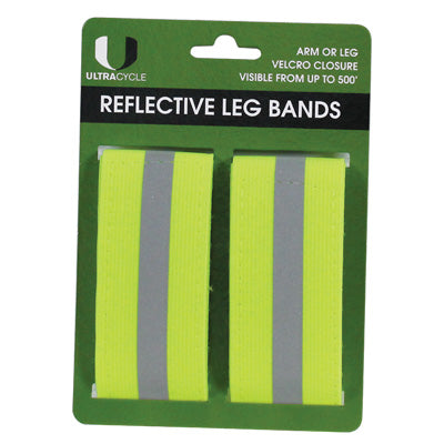 Uc Reflective Leg Bands 2/Card Yellow 1 Pair On Hang Card Reflective Leg Bands Ultracycle Safety