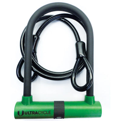 Uc U-Lock,Mini W/Cable 1421 3.5 X 5.5''/4' W/Bracket Mini U-Lock & Cable Ultracycle Locks
