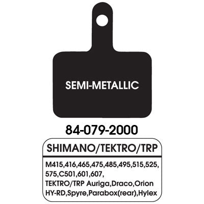 Uc Disc Pads Semi-Metalic Pair Shim M415/515/C501 Tek/Trp Disc Brake Pads Ultracycle Brakepads