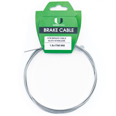 Uc Brake Cable Atb Slick Ss Ea 1.5X1700Mm Atb Individual Slick Stainless Brake Cable Ultracycle Cableshous