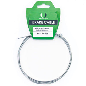 Uc Brake Cable Atb Slick Ss Ea 1.5X1700Mm Atb Individual Slick Stainless Brake Cable Ultracycle Cableshous