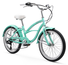 Load image into Gallery viewer, Firmstrong Urban Girl 20" 7-Speed Beach Cruiser Bike - Mint Green