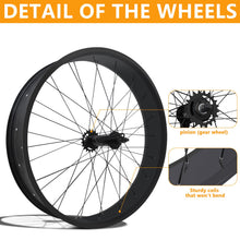 Load image into Gallery viewer, Micargi WH-T752636C 26"x3"x13Gx36H Alloy FAT Rims Wheel Set.