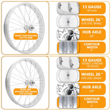 Load image into Gallery viewer, Micagi WH-T952636C 29"X4"X13GX36H Alloy FAT RIMS WHEEL SET.