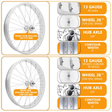 Load image into Gallery viewer, Micagi WH-T952636D7 26"x3"x13Gx36H Alloy FAT Rims Set for 26"x3.0,4.0 tire 7-Speed