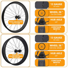 Load image into Gallery viewer, Micagi WH-T952636D7 26"x3"x13Gx36H Alloy FAT Rims Set for 26"x3.0,4.0 tire 7-Speed
