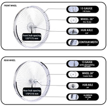 Load image into Gallery viewer, Micargi WH-TH7526140C-CP Lowrider 26*3 Alloy Chrome Fat Rims Wheel Set with Coaster Brake