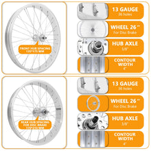 Load image into Gallery viewer, Micagi WH-TR952636RK3 3F/R Wheel Set 26"x4.0 Alloy FAT Rims inter 3-SPEED