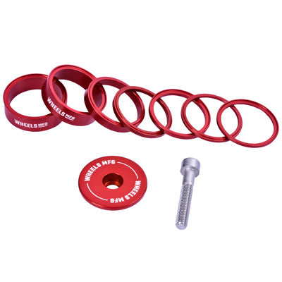 Wmfg H/Set Spcrs,Stckrght Ess Red,7 Spcrs,Top Cap Aluminum Headset Spacer Kit  Headsets