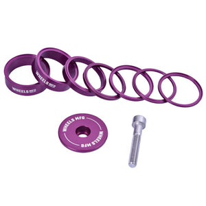 Wmfg H/Set Spcrs,Stckrght Ess Purple,7 Spcrs,Top Cap Aluminum Headset Spacer Kit  Headsets