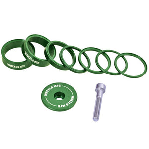 Wmfg H/Set Spcrs,Stckrght Ess Green,7 Spcrs,Top Cap Aluminum Headset Spacer Kit  Headsets